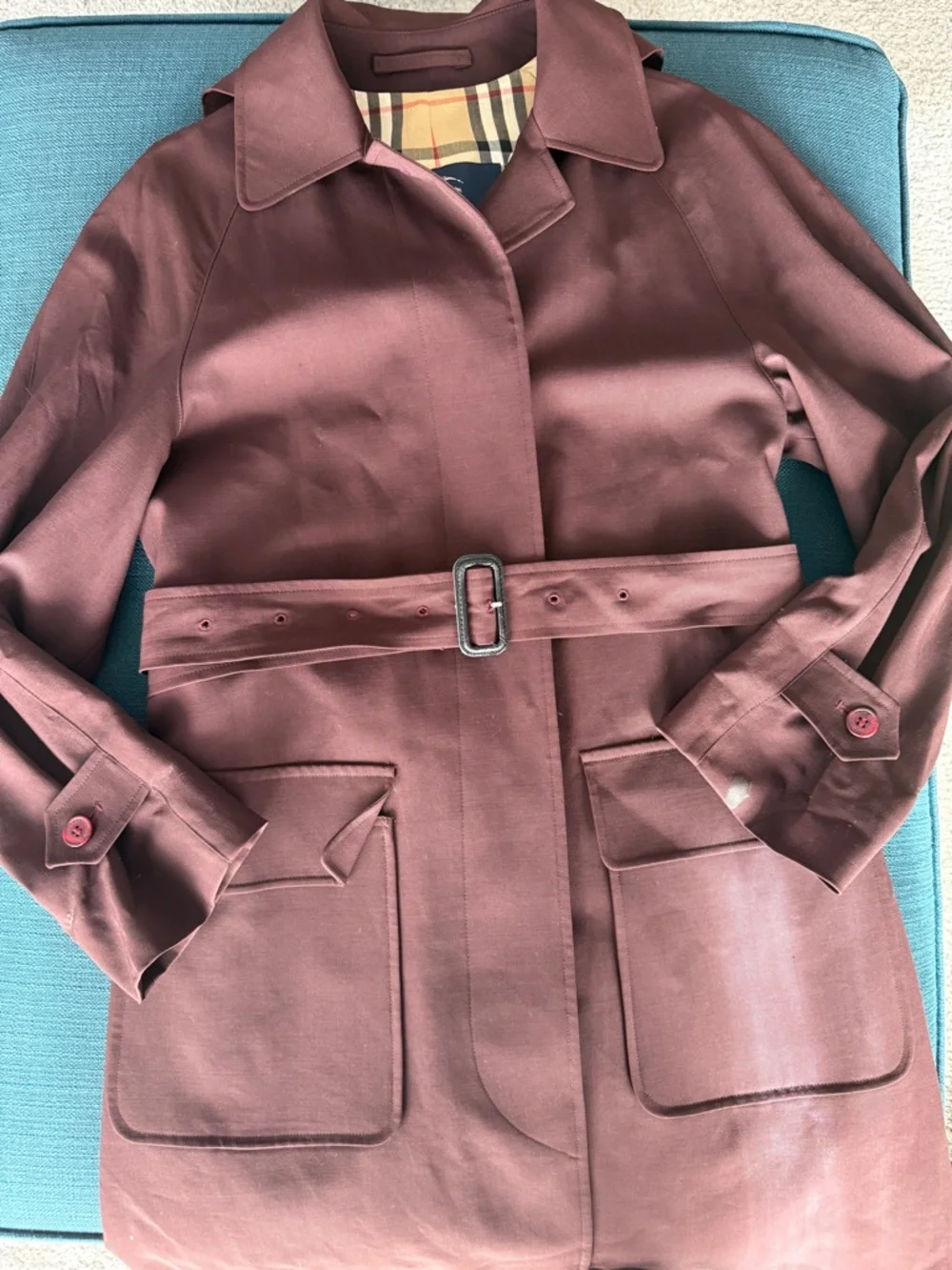 Burberry Women's Belted Trench Coat dark Chocolate brown - Picture 1 of 12